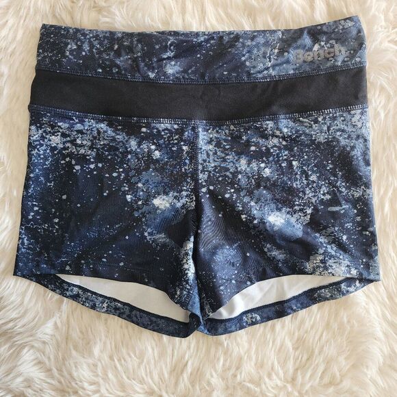 Bench Womens Active Athletic Shorts Inside Pocket Blue Black NWT - Picture 1 of 6